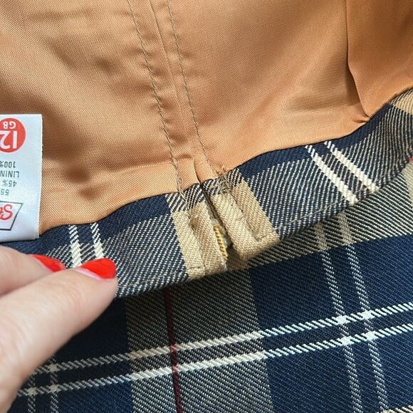 Vintage St Michael’s Plaid Skirt Preppy 1970 tag Size 8 or EU 40 - Picture 8 of 8
